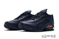 nike air shox r4 off white flywire trainers dark blue carbon grey